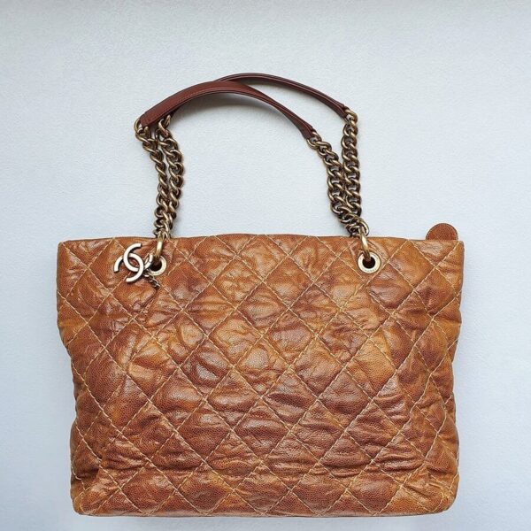 Chanel Shoulder Bag Brown Grained Calfskin with Rustic gold Hardware #TTRO-4