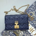 Dior Addict Wallet On ChainClutch Blue Lambskin with Rustic Gold Hardware #TOEO-5