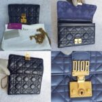 Dior Addict WOC Wallet On Chain/Clutch Blue Lambskin with Rustic Gold Hardware #TOEO-5 - Image 2