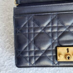 Dior Addict WOC Wallet On Chain/Clutch Blue Lambskin with Rustic Gold Hardware #TOEO-5 - Image 9