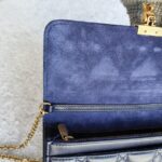 Dior Addict WOC Wallet On Chain/Clutch Blue Lambskin with Rustic Gold Hardware #TOEO-5 - Image 7