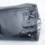 Salvatore Ferragamo Shoulder Bag Black Patent Leather with Silver Hardware #TTYR-3 - Image 13
