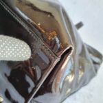 Salvatore Ferragamo Shoulder Bag Black Patent Leather with Silver Hardware #TTYR-3 - Image 14