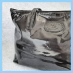 Salvatore Ferragamo Shoulder Bag Black Patent Leather with Silver Hardware #TTYR-3 - Image 3