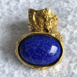 YSL Sz6 Arsty Ring Blue Lapis Stone wIth Gold Plated Hardware #KYYT-13 - Image 3