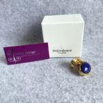 YSL Sz6 Arsty Ring Blue Lapis Stone wIth Gold Plated Hardware #KYYT-13 - Image 2