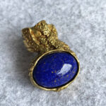 YSL Size 7 Arsty Ring Blue Lapis Stone with Gold Plated Hardware #KYYT-15 - Image 2