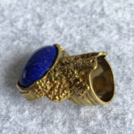 YSL Size 7 Arsty Ring Blue Lapis Stone with Gold Plated Hardware #KYYT-15 - Image 4