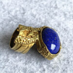 YSL Size 7 Arsty Ring Blue Lapis Stone with Gold Plated Hardware #KYYT-15 - Image 5