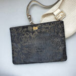 Chanel Large Clutch Black/Gold Aged Calfskin with Gold Hardware #TREC-1