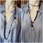 Chanel Belt/Necklace Black / White Faux Pearl With Beads And Black Hardware #YLLR-4 - Image 13