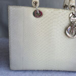 Dior Lady Dior Large Off White/Grey Snake Skin with Silver Hardware #TOOK-7 - Image 3