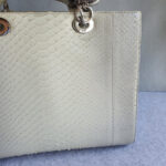 Dior Lady Dior Large Off White/Grey Snake Skin with Silver Hardware #TOOK-7 - Image 4