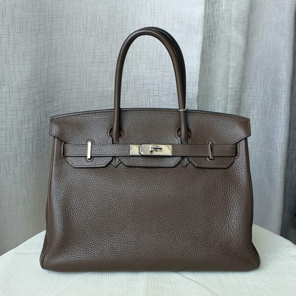 Hermes Birkin 30cm Brown Togo Leather With Palladium Plated Hardware Bag #BVCYE-1
