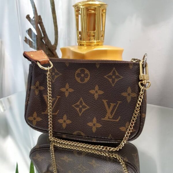 LV Mini Pochette Accessoires M58009 Monogram Canvas with Leather and Gold Hardware #GLSRL-4