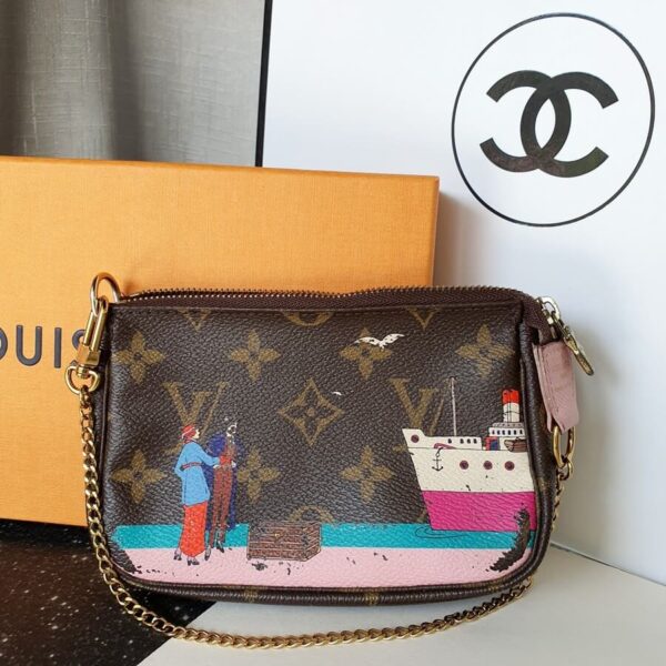 LV Mini Pochette Accessoires Monogram Canvas with Leather and Gold Hardware #TOST-3