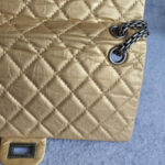 Chanel 2.55 Large Double Flap Gold Aged Calfskin with Ruthenium Hardware #TRLT-1 - Image 5