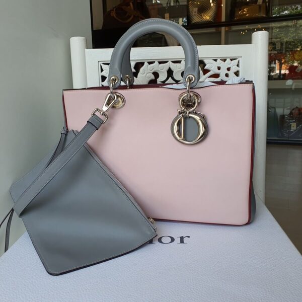 Christian Dior Diorissimo Tri-Color Smooth Leather with Silver Hardware #TRCL-2