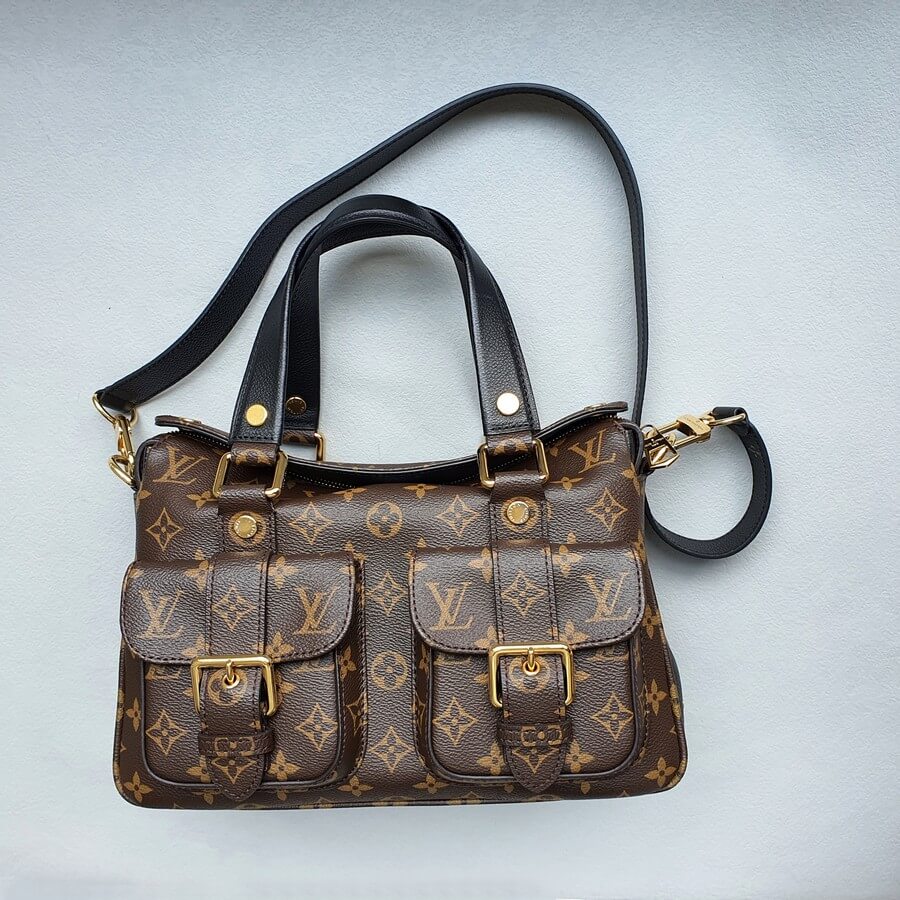 LV Manhattan NM Monogram Canvas with Leather and Gold Hardware #TRKU-1