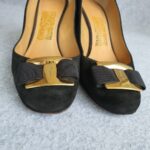 Salvatore Ferragamo Pumps SZ6.5D Black Suede Leather Shoes #TOTL-3 - Image 3