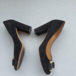 Salvatore Ferragamo Pumps SZ6.5D Black Suede Leather Shoes #TOTL-3 - Image 4