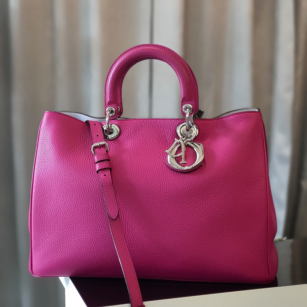 Christian Dior Diorissimo Magenta pink/ Light purple Smooth Leather with Silver Hardware #GLTCR-2
