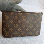 LV Double Zip Pochette M69203 Monogram Canvas with Leather and Gold Hardware #TOLK-2 - Image 4
