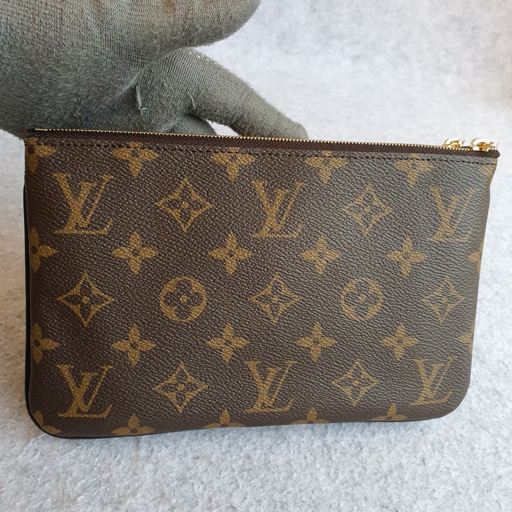 LV Double Zip Pochette M69203 Monogram Canvas with Leather and Gold  Hardware #TOLK-2 – Luxuy Vintage