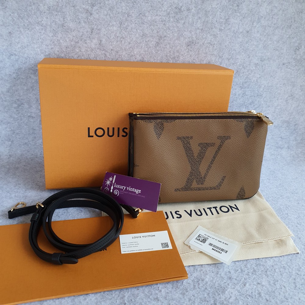 Shop Louis Vuitton MONOGRAM Double Zip Pochette (M69203) by SkyNS