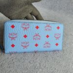 MCM Zippy Wallet Blue/Red Viseto Coated Canvas #OELK-6 - Image 2