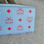 MCM Zippy Wallet Blue/Red Viseto Coated Canvas #OELK-6 - Image 5