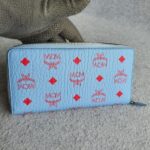 MCM Zippy Wallet Blue/Red Viseto Coated Canvas #OELK-6 - Image 3