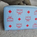 MCM Zippy Wallet Blue/Red Viseto Coated Canvas #OELK-6 - Image 6