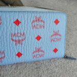 MCM Zippy Wallet Blue/Red Viseto Coated Canvas #OELK-6 - Image 7
