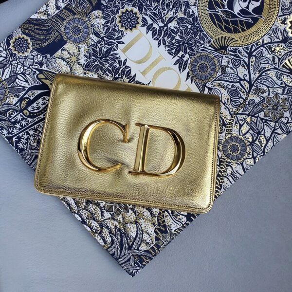 Dior Vintage Clutch Gold Printed Leather with Gold Hardware #GLTYC-2