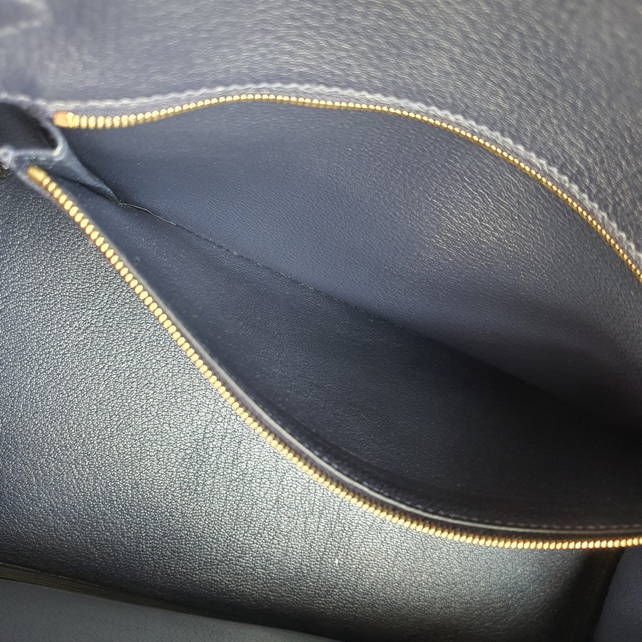 Hermes Birkin 35cm Blue Nuit Togo Leather with Gold Plated Hardware #OEKK-1  – Luxuy Vintage