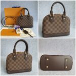 LV Alma BB Damier Ebene Coated Canvas with Leather and Gold Hardware #TOUS-2 - Image 2