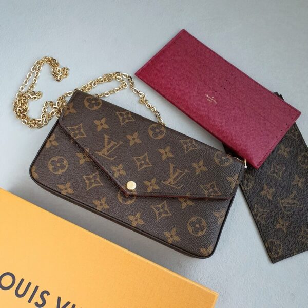 LV Felicie Brown Monogram Canvas with Gold Hardware #TOUT-4