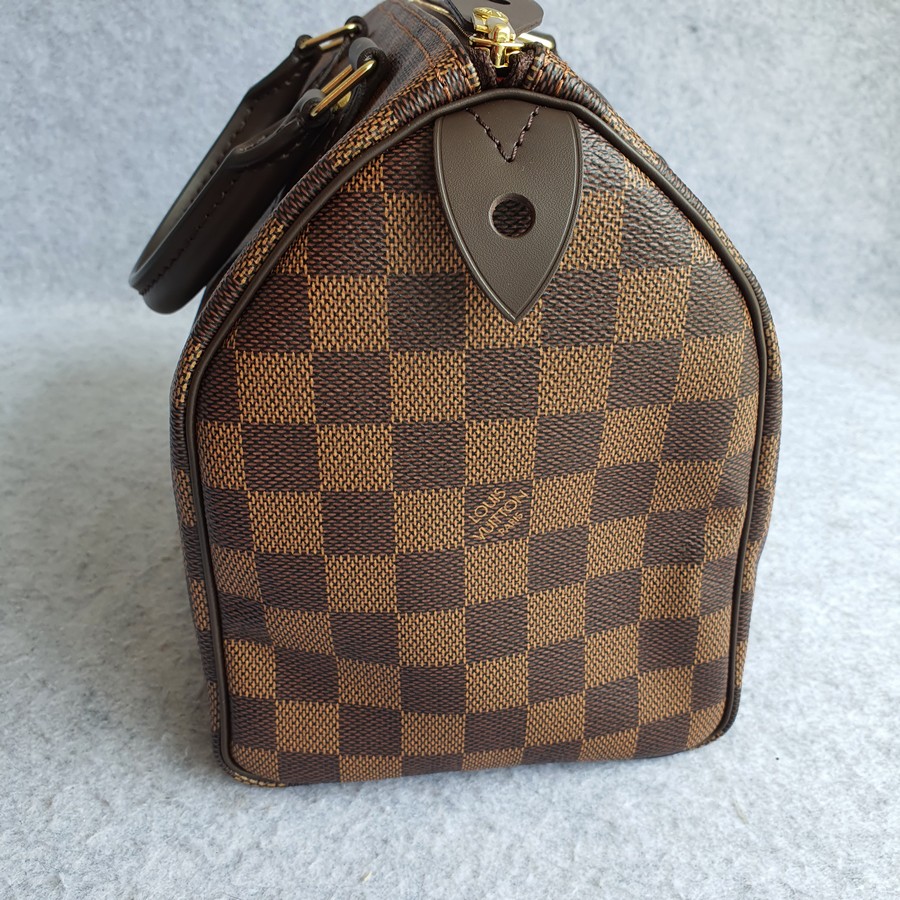 LV Speedy 25 N41365 Damier Ebene Coated Canvas with Leather And Gold  Hardware #TOUS-3 – Luxuy Vintage