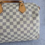 LV Speedy 30cm Damier Azur Coated Canvas with Gold Hardware #OEUT-10 - Image 4