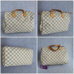 LV Speedy 30cm Damier Azur Coated Canvas with Gold Hardware #OEUT-10 - Image 2