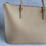 MCM Shopper Taupe Brown/ Lilac Printed Leather with Gold Hardware #OEYL-1 - Image 5