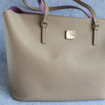 MCM Shopper Taupe Brown/ Lilac Printed Leather with Gold Hardware #OEYL-1 - Image 3