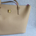 MCM Shopper Taupe Brown/ Lilac Printed Leather with Gold Hardware #OEYL-1 - Image 4
