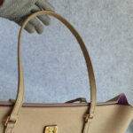 MCM Shopper Taupe Brown/ Lilac Printed Leather with Gold Hardware #OEYL-1 - Image 17