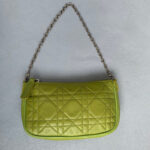 Dior Mini Pouch Green Lambskin with Silver Hardware #OETR-3