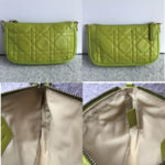 Dior Mini Pouch Green Lambskin with Silver Hardware #OETR-3 - Image 14