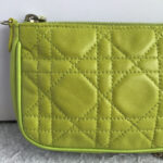Dior Mini Pouch Green Lambskin with Silver Hardware #OETR-3 - Image 5