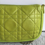 Dior Mini Pouch Green Lambskin with Silver Hardware #OETR-3 - Image 4