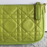 Dior Mini Pouch Green Lambskin with Silver Hardware #OETR-3 - Image 6